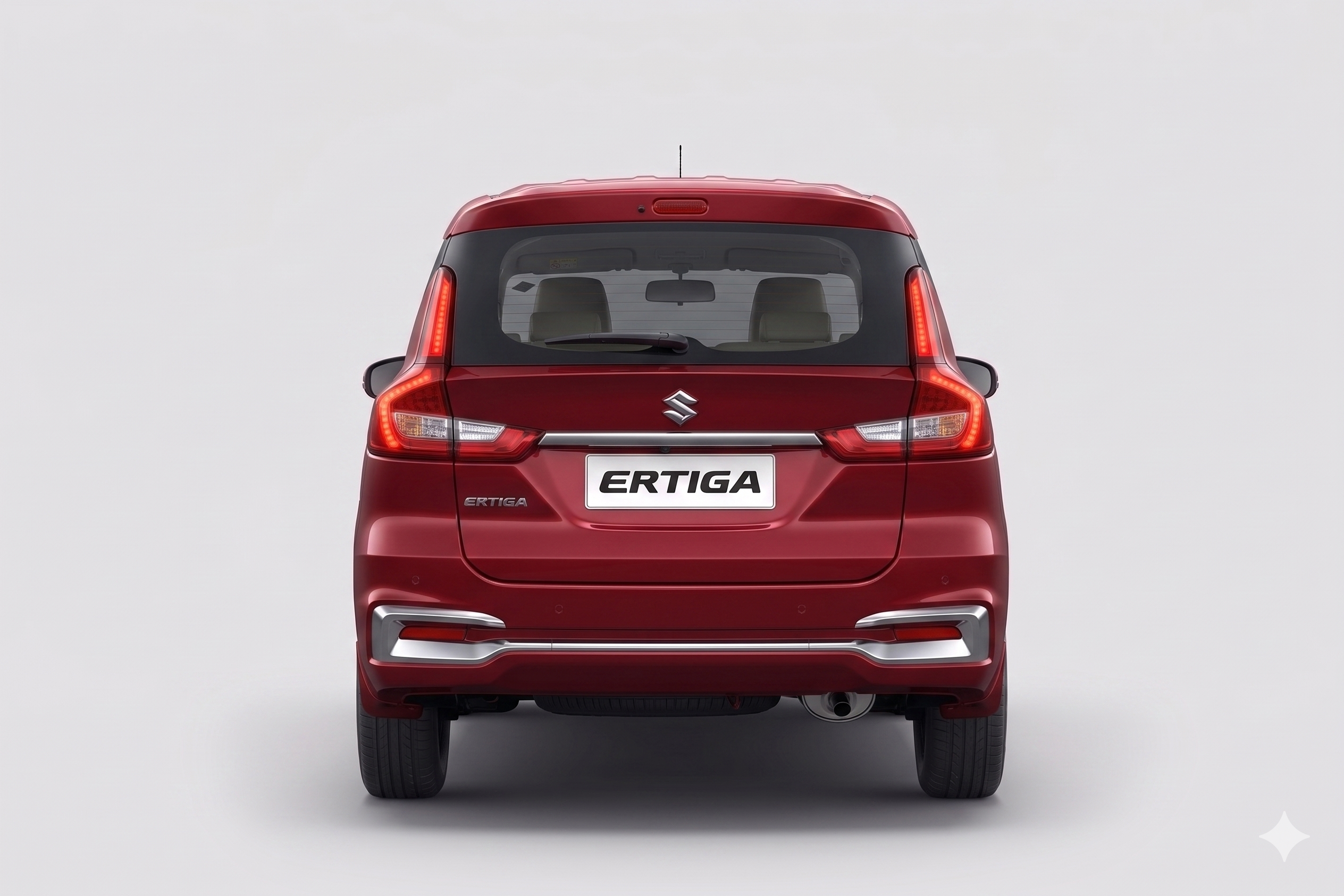 Ertiga rear three-quarter angle highlighting body and tailgate